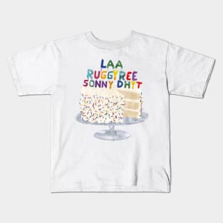 Birthday cake with Manx Gaelic candles Kids T-Shirt